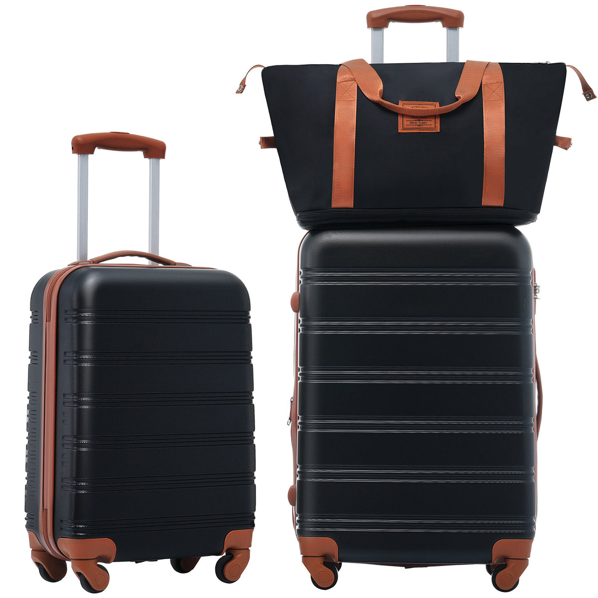 Hardshell Spinner Luggage Set with Travel Bag — 20 & 24 in, TSA Lock