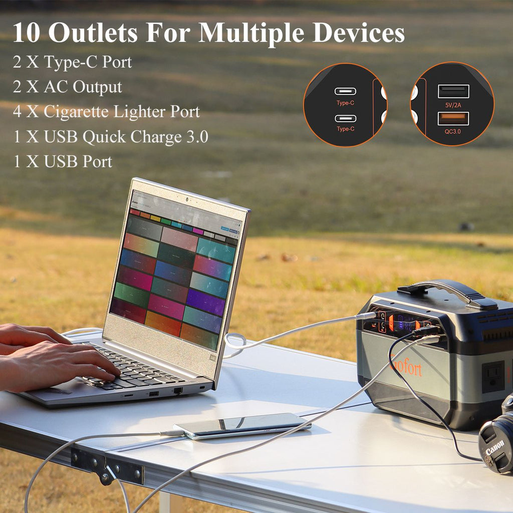 GOFORT 330W Portable Power Station & 100W Solar Panel — 299Wh