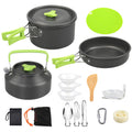 16-Piece Aluminum Camping Cookware Set with Pot, Pan & Kettle