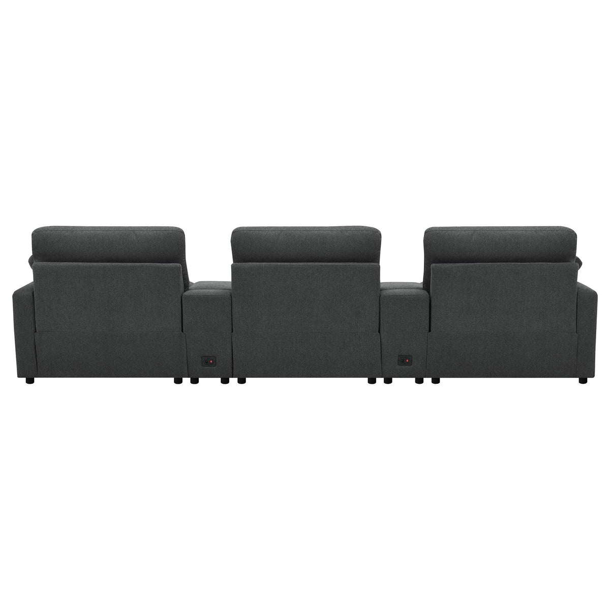Collins 5-Piece Power Reclining Home Theater Seating Dark Grey