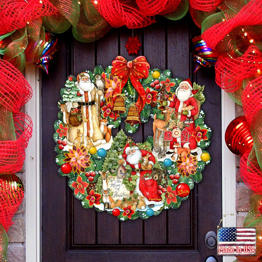 Classic Christmas Santa Holiday Door Wreath by G. Debrekht