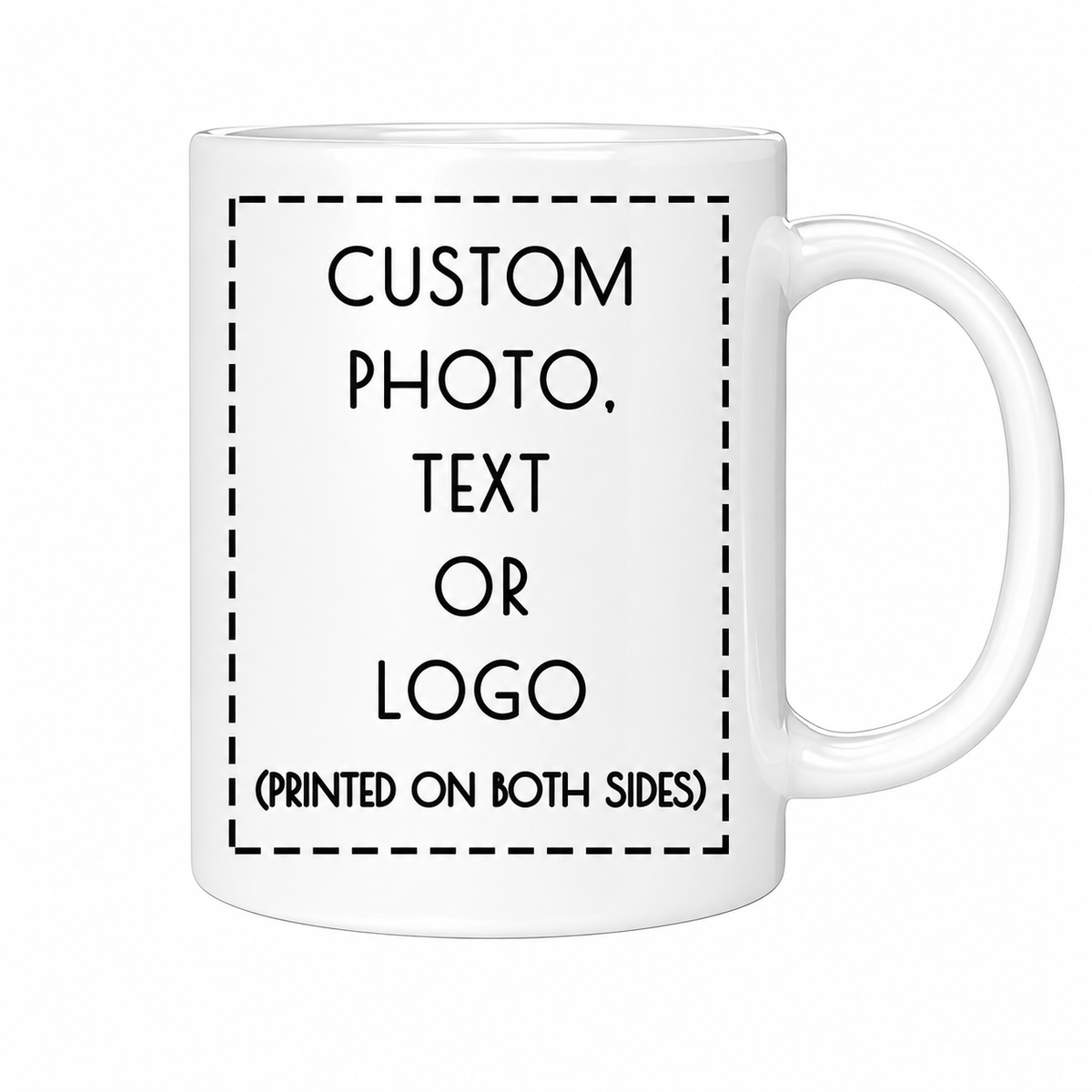 Custom Double-Sided Photo & Text Ceramic Mug – 11 oz