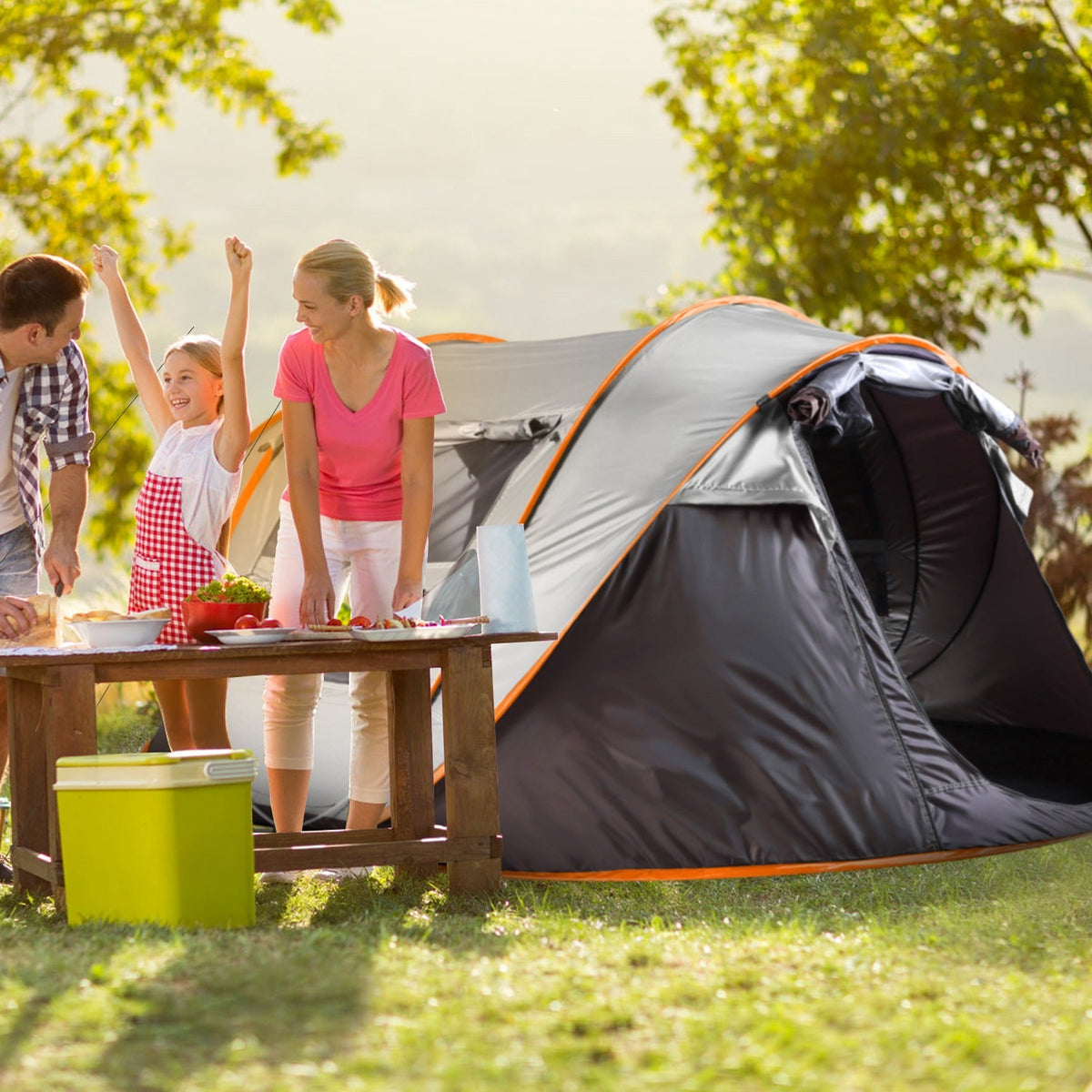 5–8-Person Pop-Up Camping Tent with Mosquito Mesh Windows