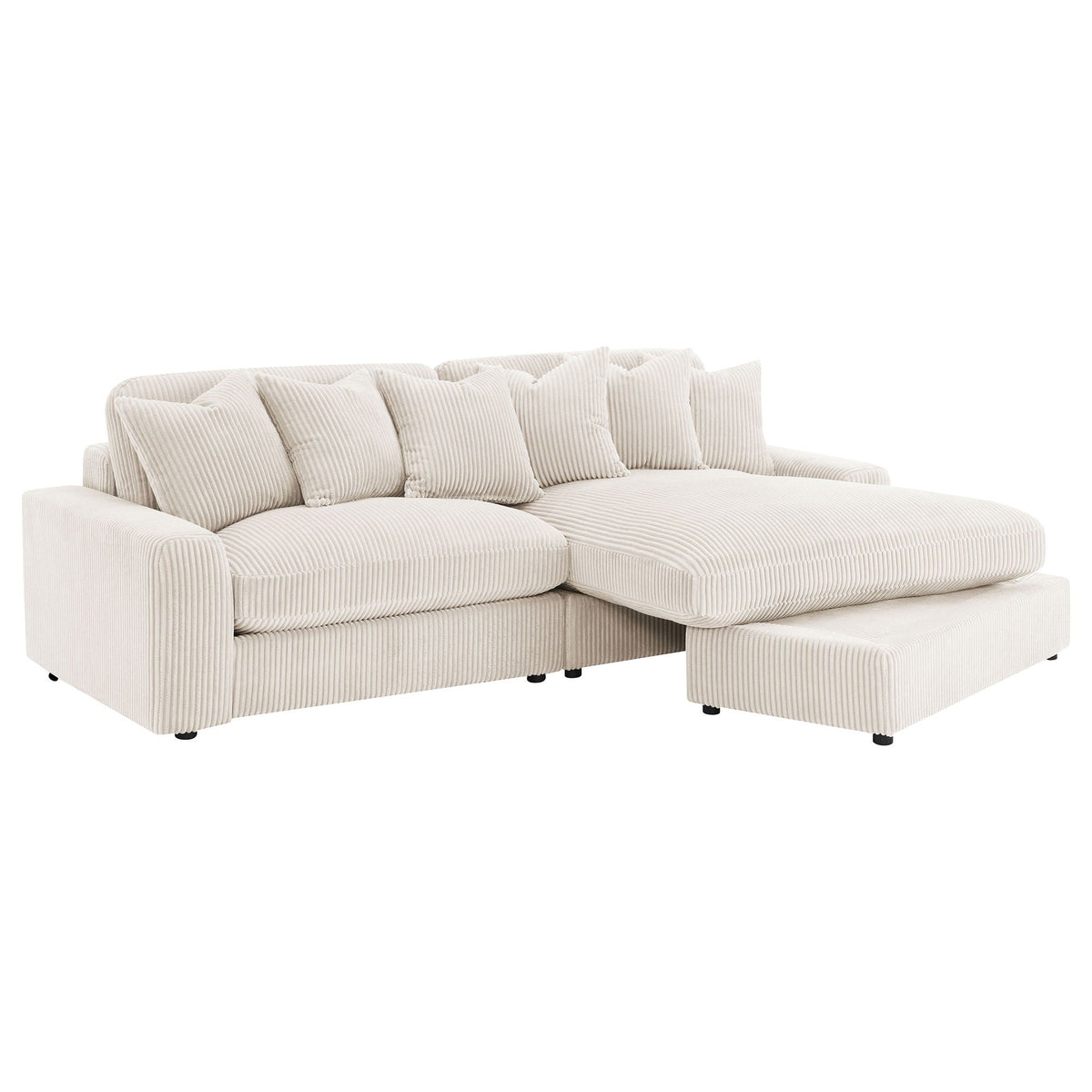 Blaine Upholstered Reversible Chaise Sectional Sofa Sand