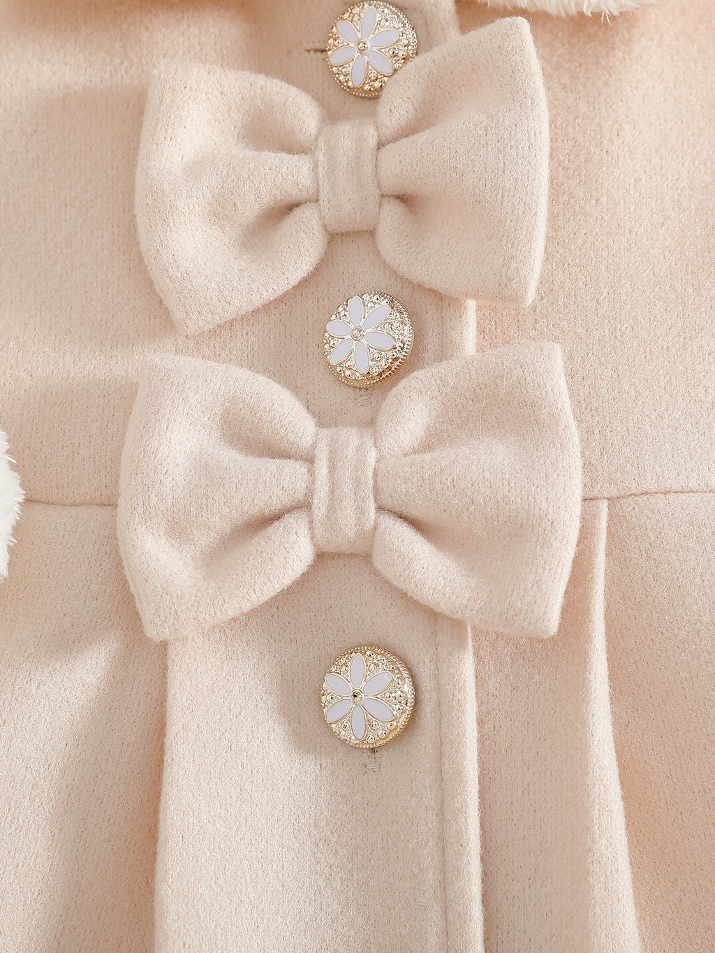 Baby Girls’ Fleece Turtleneck Jacket with Bow