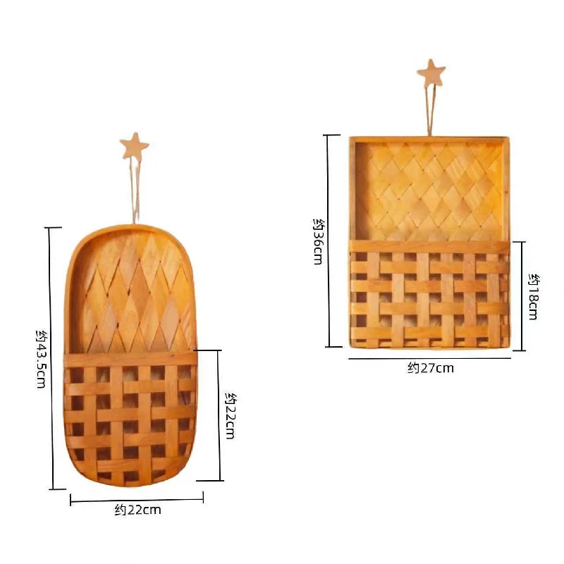 Handwoven Bamboo Wall Planter Basket