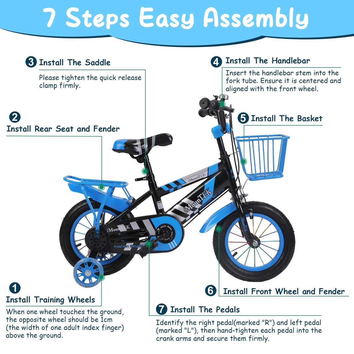 Kids' 12-Inch Bike with Training Wheels & Helmet