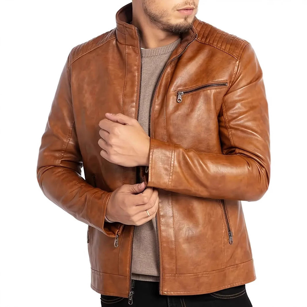 Men's Punk Stand-Collar Motorcycle Jacket