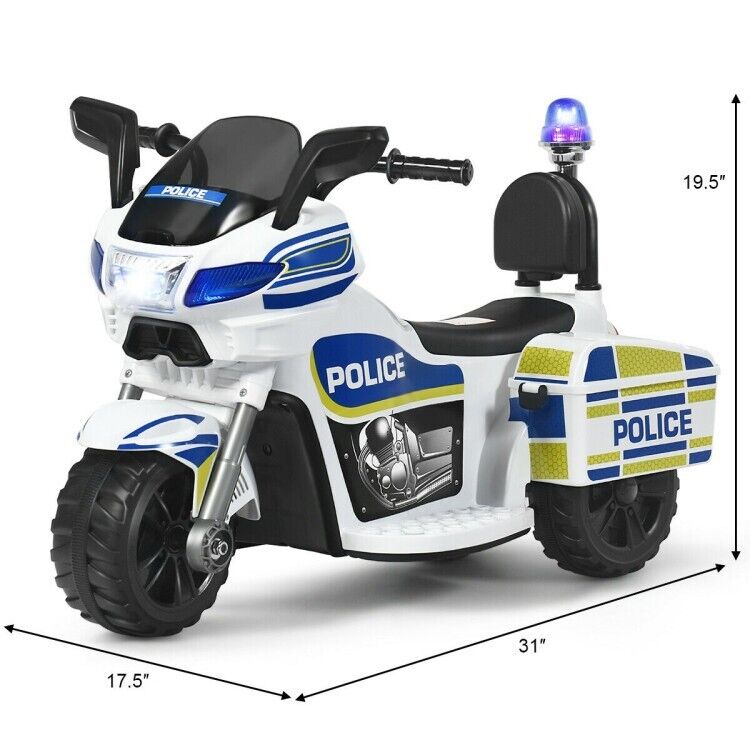 Kids' Electric Police Motorcycle Ride-On