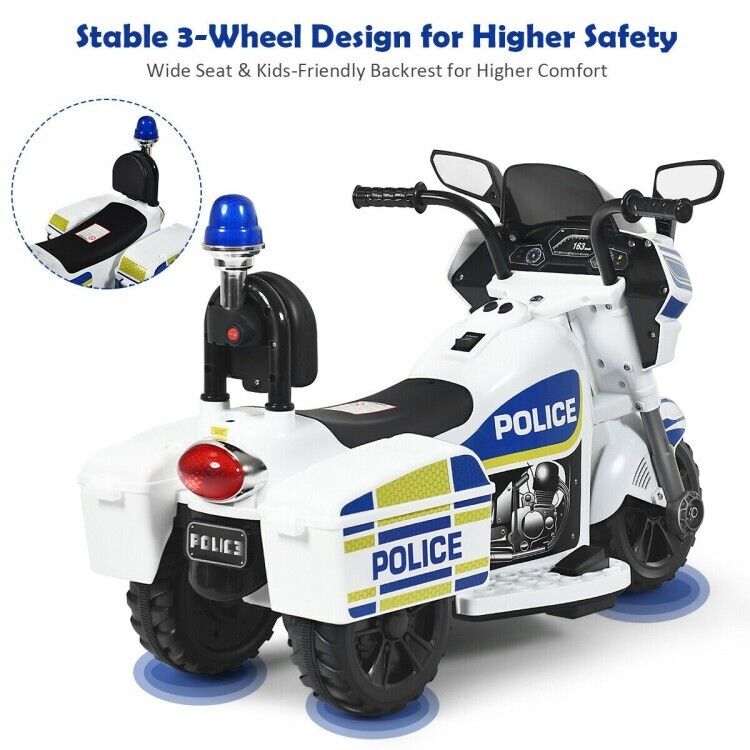 Kids' Electric Police Motorcycle Ride-On