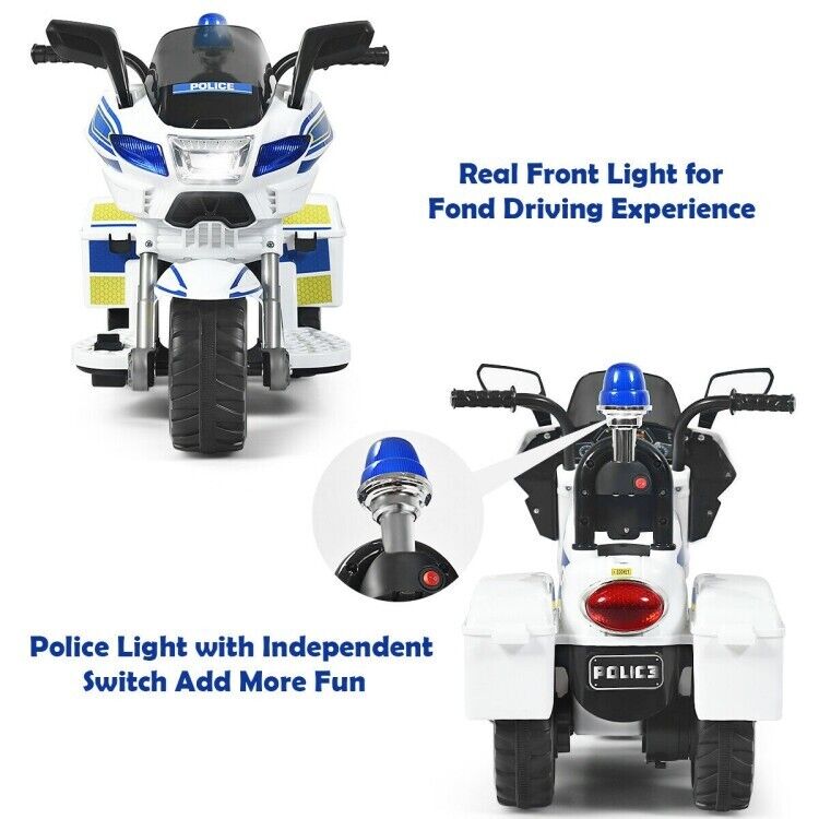 Kids' Electric Police Motorcycle Ride-On