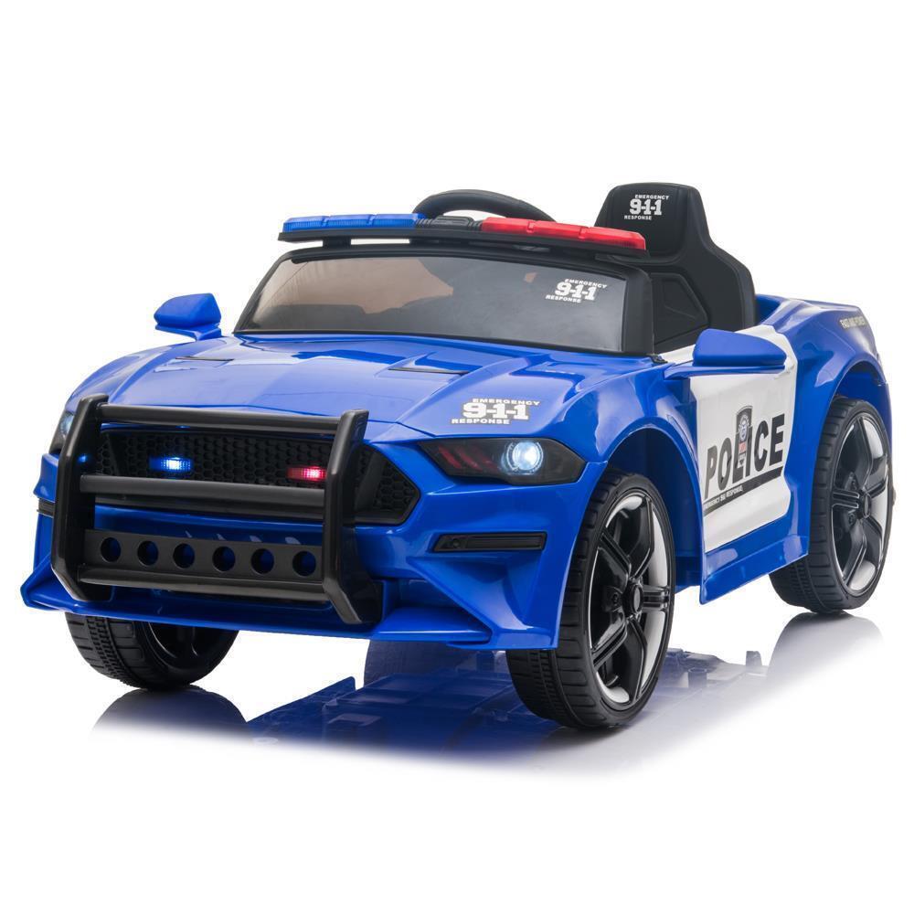Kids' Electric Police SUV – Blue, Two Speeds