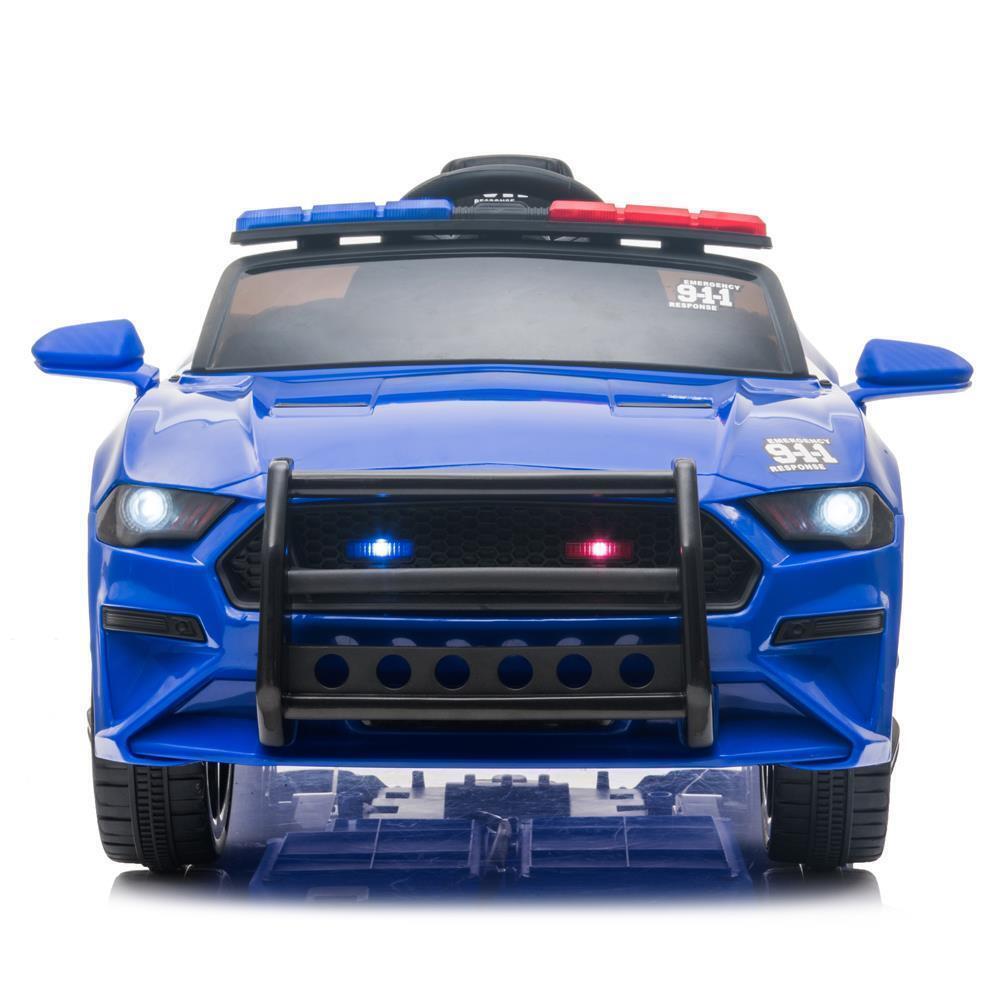 Kids' Electric Police SUV – Blue, Two Speeds