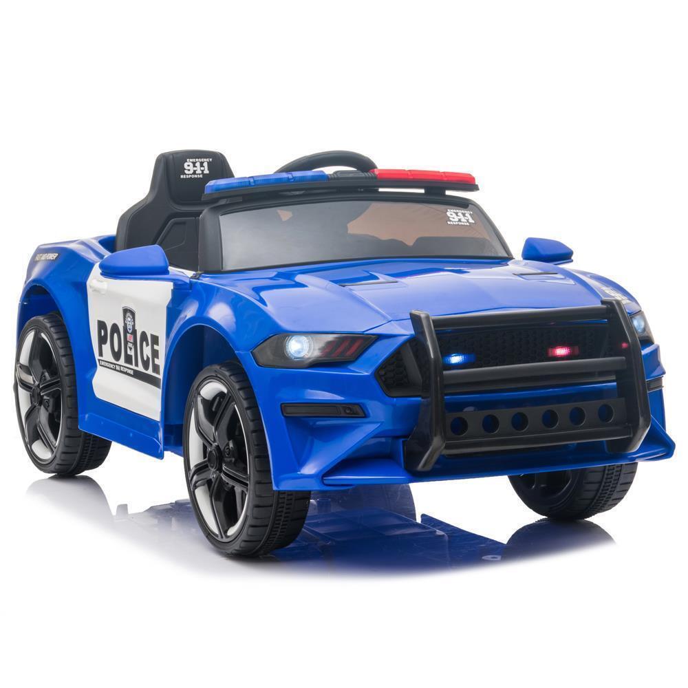 Kids' Electric Police SUV – Blue, Two Speeds