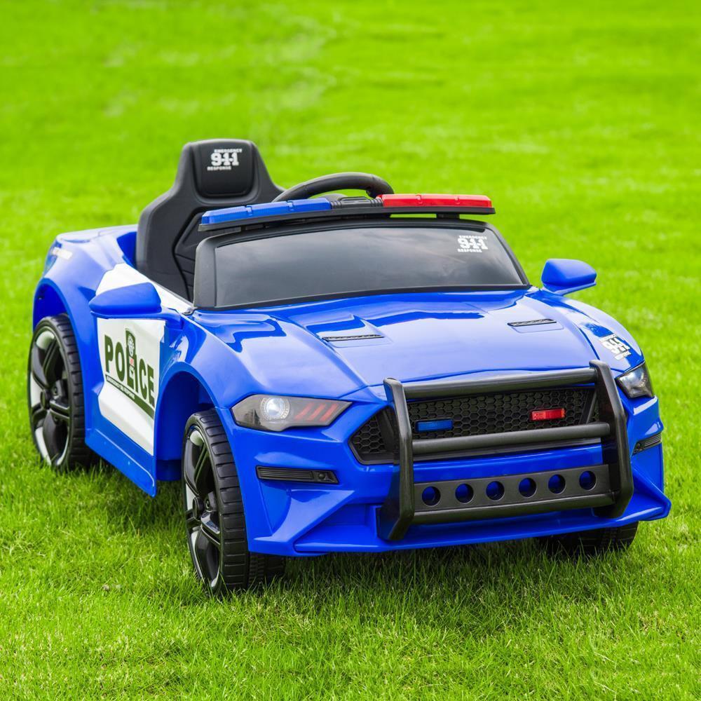 Kids' Electric Police SUV – Blue, Two Speeds