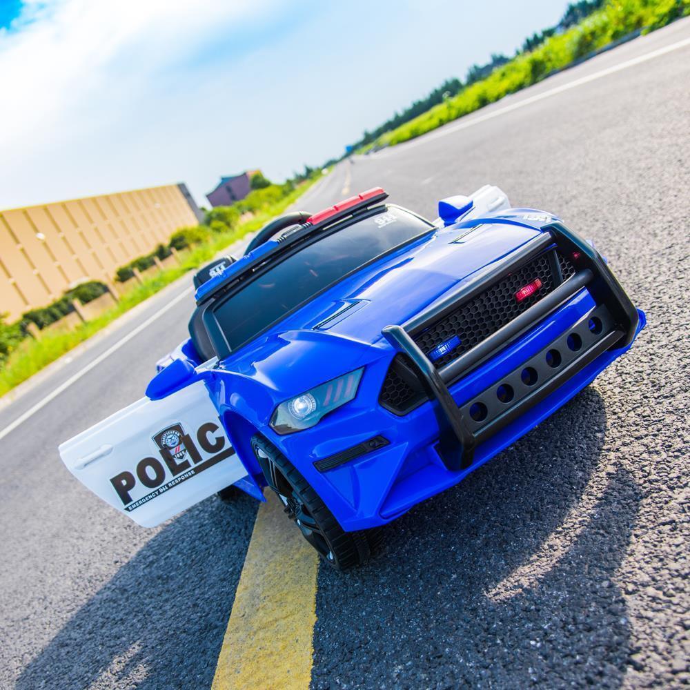 Kids' Electric Police SUV – Blue, Two Speeds