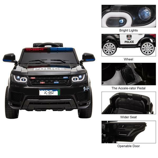 Kids' Electric Police SUV Ride-On with Siren