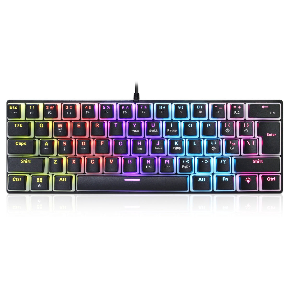 HXSJ L700 61-Key Wired Mechanical Keyboard with Backlighting