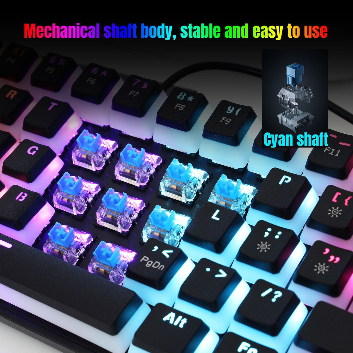 HXSJ L700 61-Key Wired Mechanical Keyboard with Backlighting