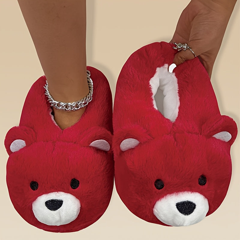 Polar Bear Plush Slippers — Blue & Purple Tie-Dye