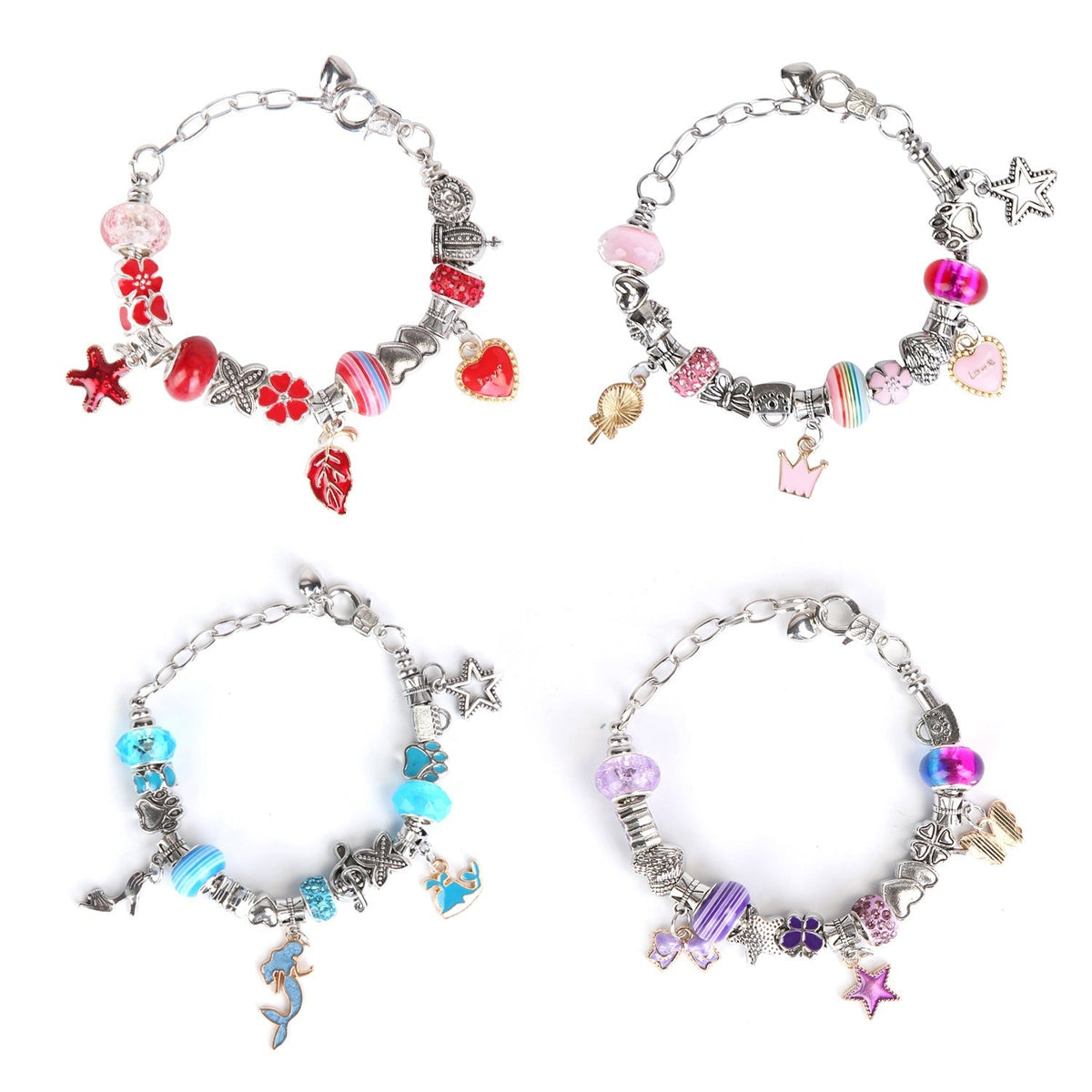 Charm Bracelet & Necklace-Making Kit, 66 Pieces