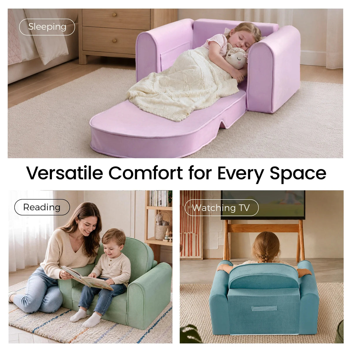 Tiny Land GentleSnug Kids' Convertible Sofa & Lounger