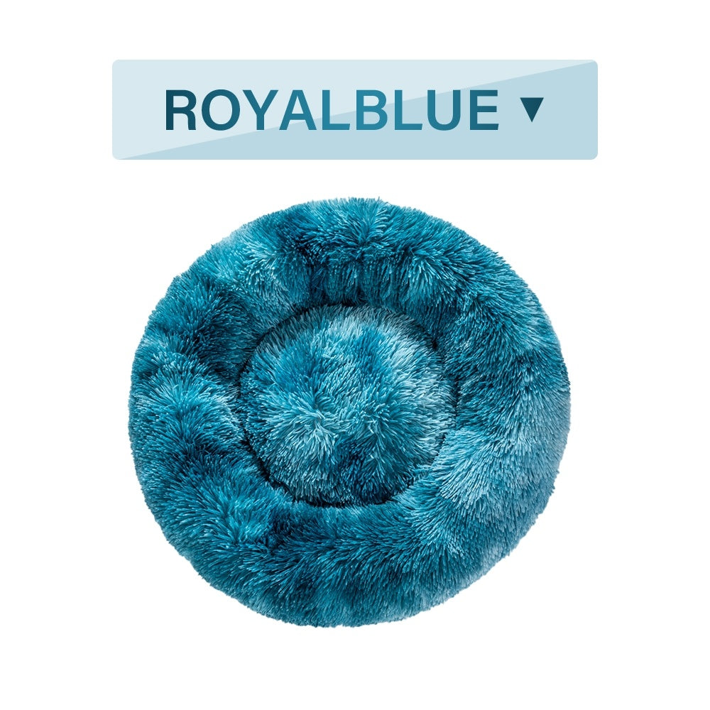 Washable Plush Donut Pet Bed – Calming Cushion for Cats & Dogs