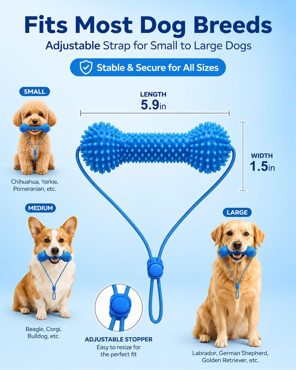Dual-Action Canine Dental Prop, Bite And Brush Dental Toy For Dogs