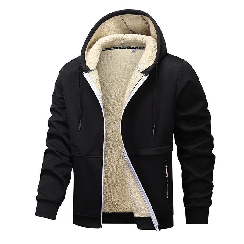 Men's Sherpa-Lined Winter Zip-Up Hoodie