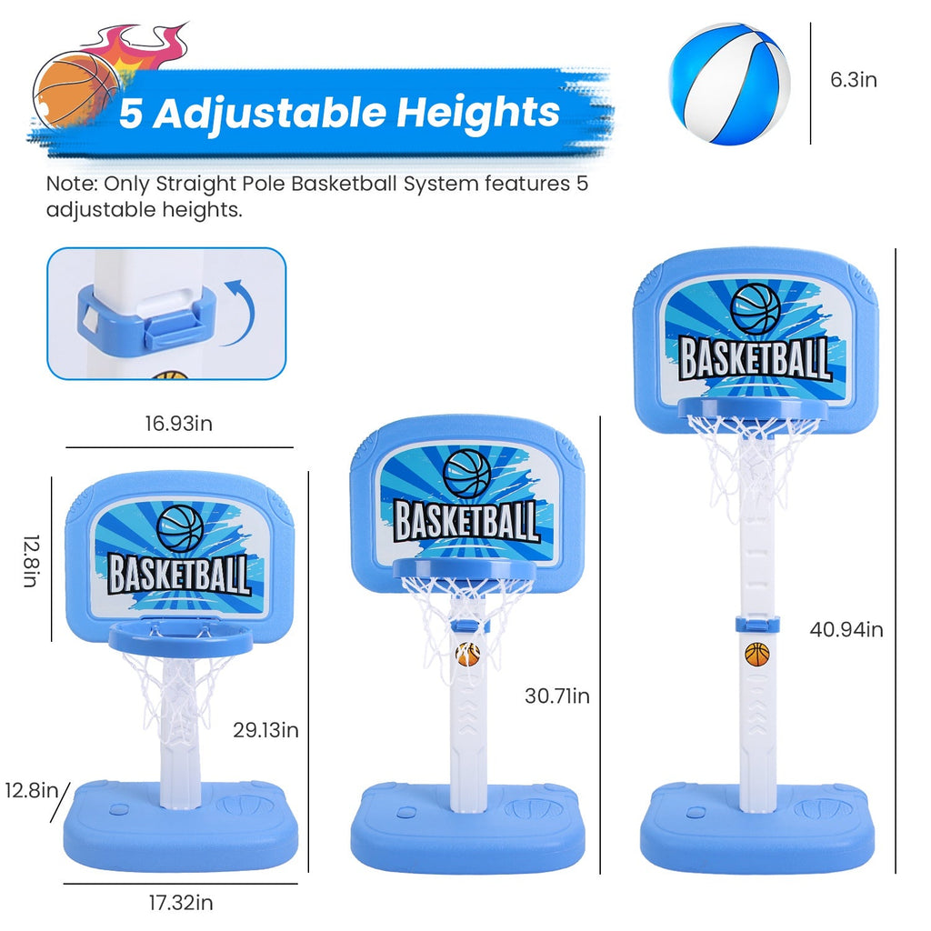 2-in-1 Pool Basketball Game Set with 2 Balls
