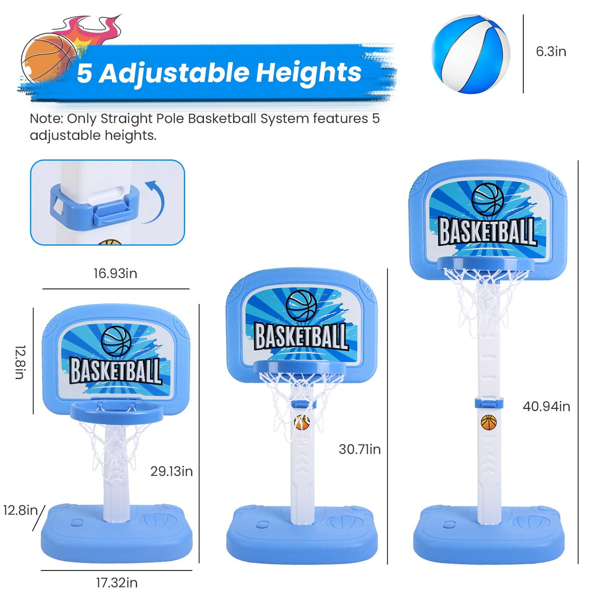 2-in-1 Pool Basketball Game Set with 2 Balls