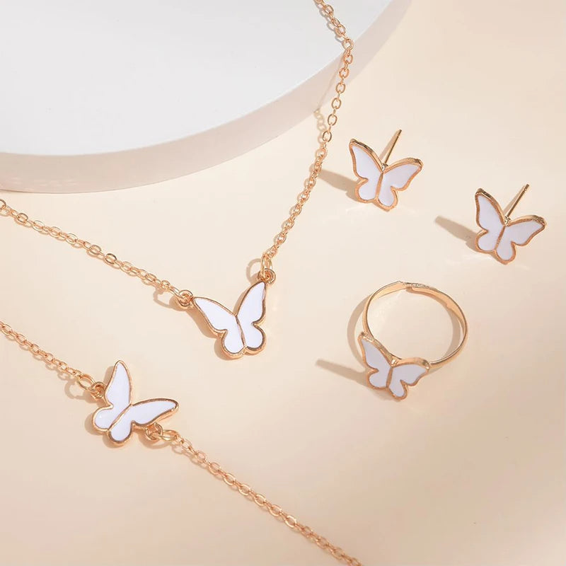 Five-Piece Butterfly Jewelry Set
