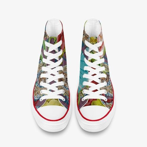 Jacki Easlick Tiger Flower High-Top Canvas Sneakers