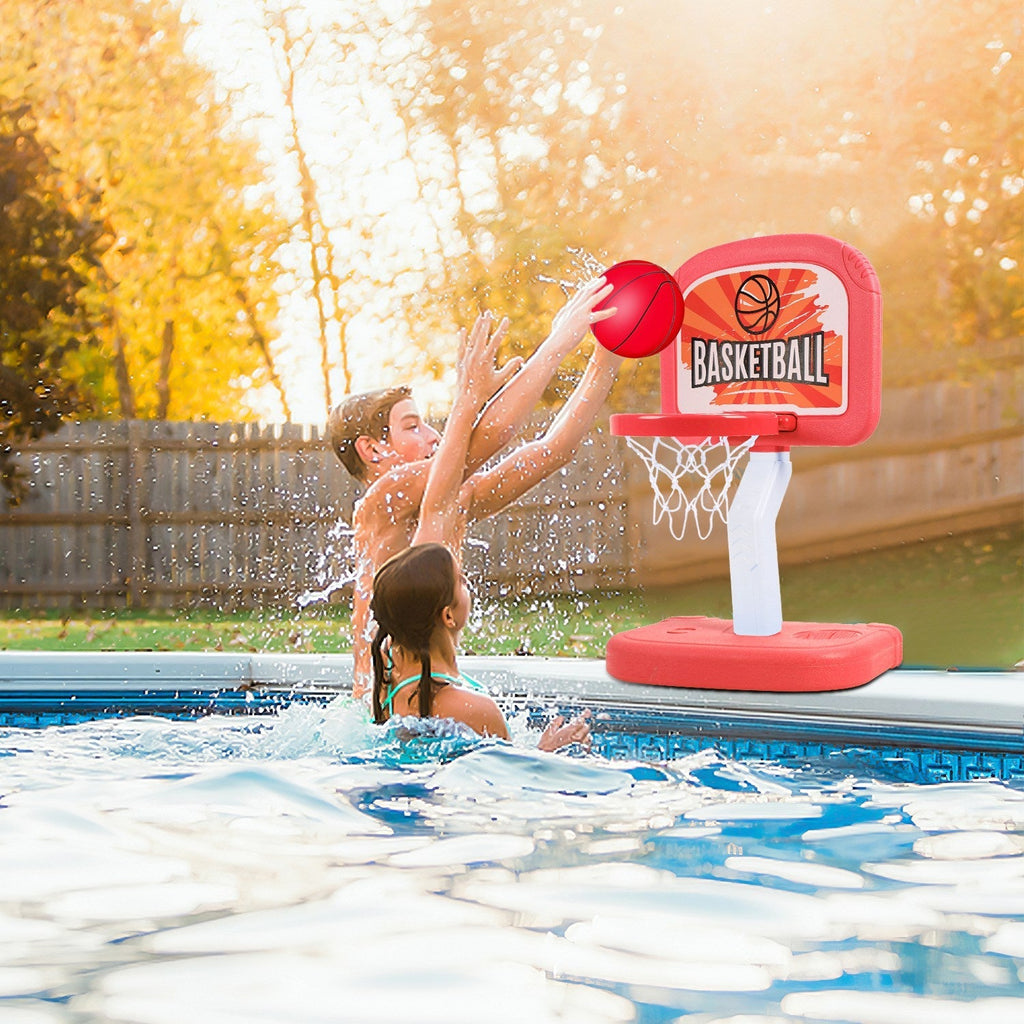 2-in-1 Pool Basketball Game Set with 2 Balls
