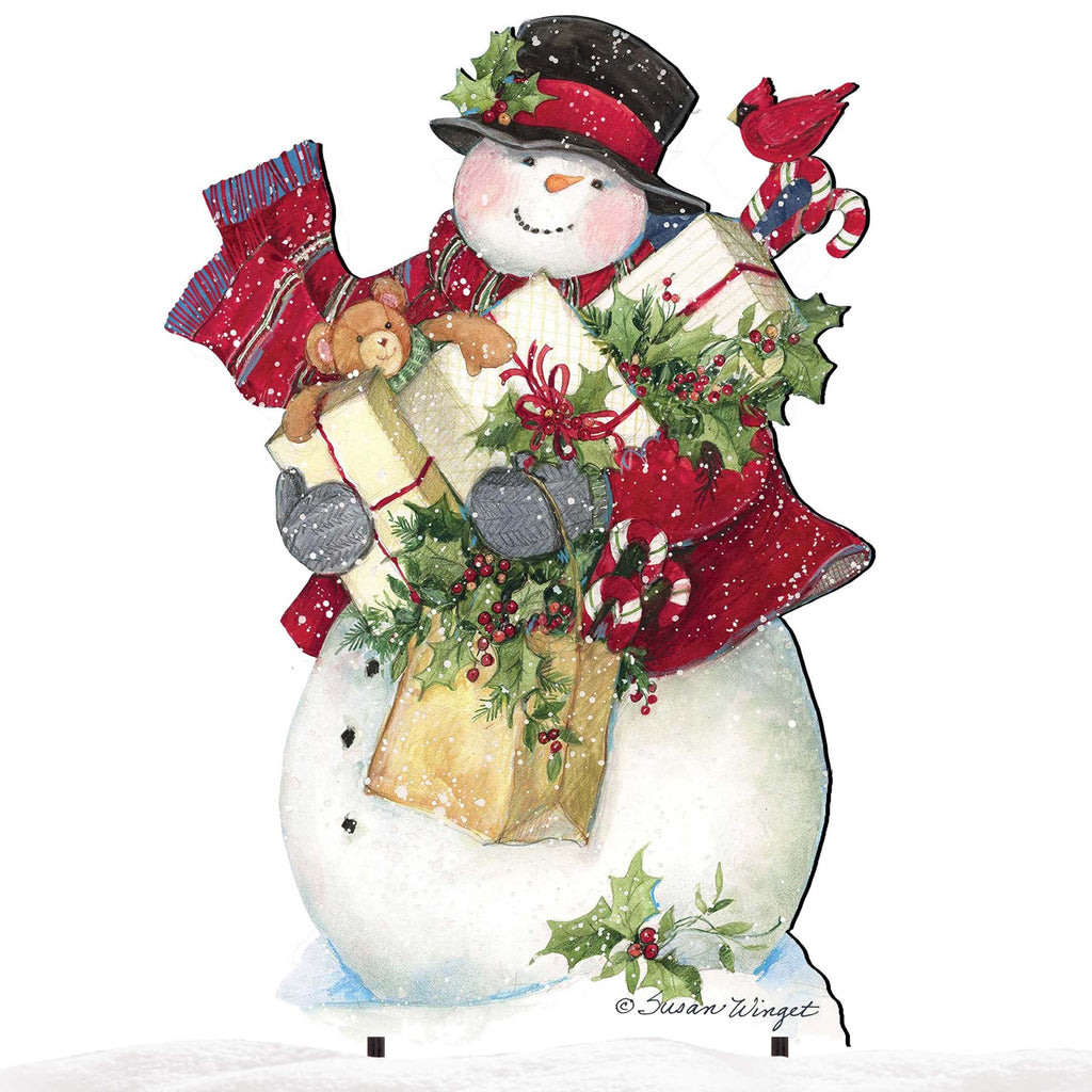 Dark Night Presents Christmas Outdoor Yard Sign by Susan Winget