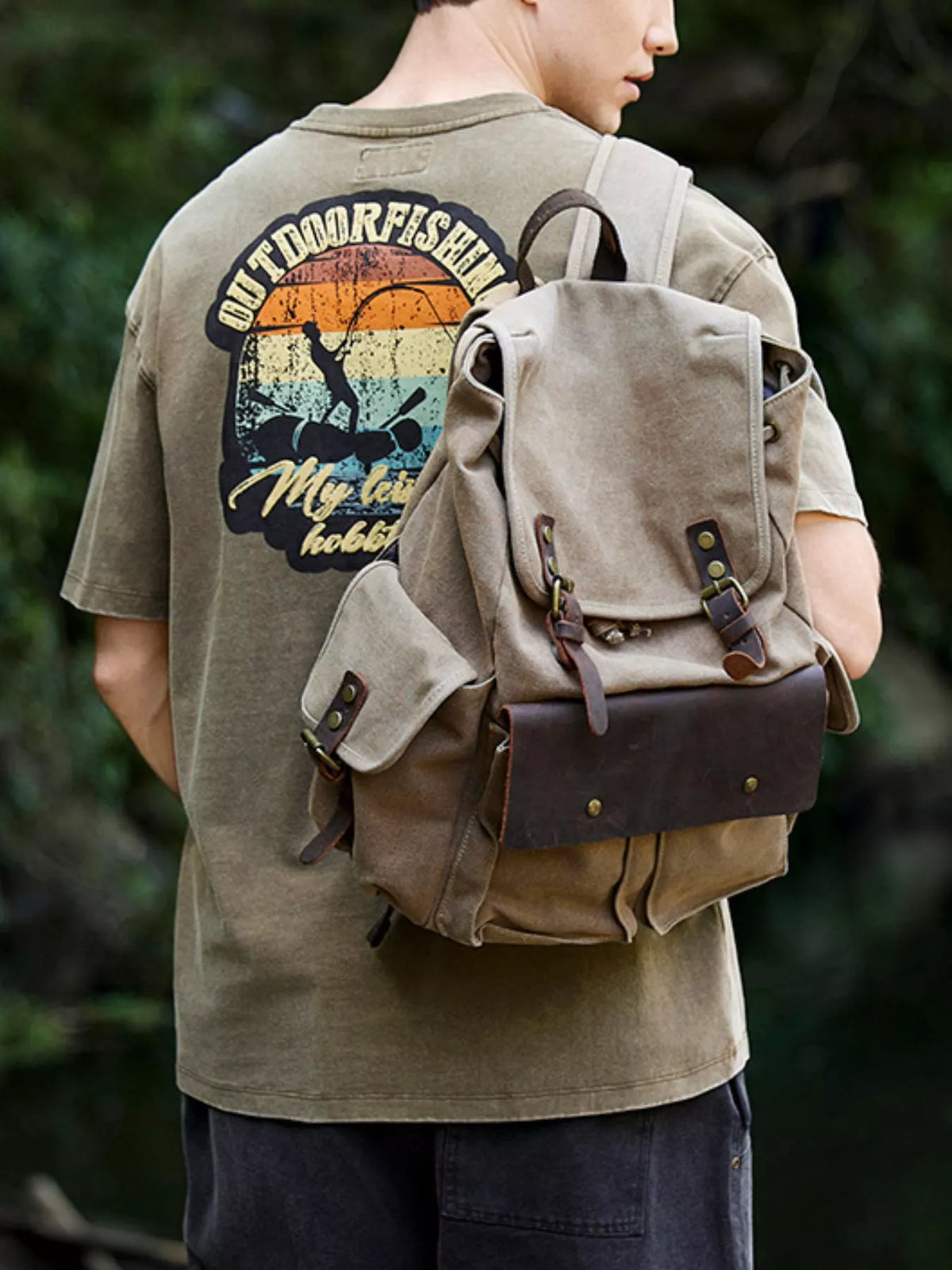 Men's Plus Size Fishing Graphic T-Shirt