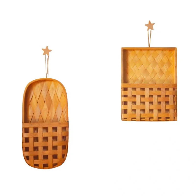 Handwoven Bamboo Wall Planter Basket