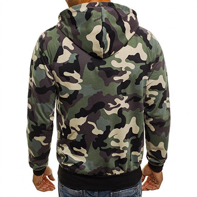 Men's Casual Zip-Up Hooded Sweatshirt Jacket