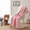 DaDa Bedding Pink Rose Sherpa Fleece Throw Blanket