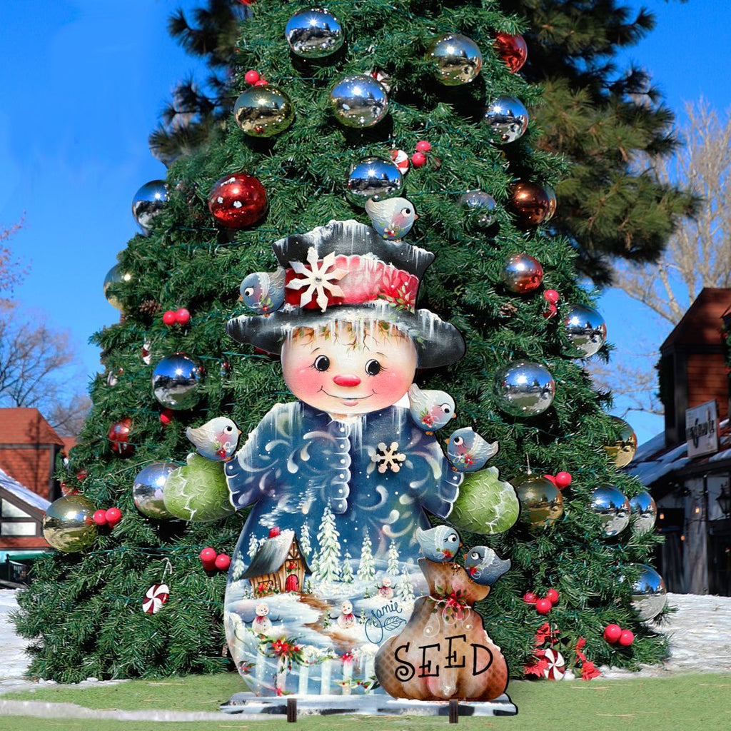 Blue Seed Freezing Christmas Outdoor Yard Sign by Jamie Mills-Price Christmas Santa Snowman Decor