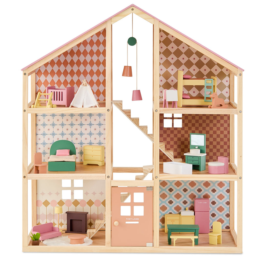 Tiny Land Sweetwood Wooden Dollhouse with Furniture – No Dolls