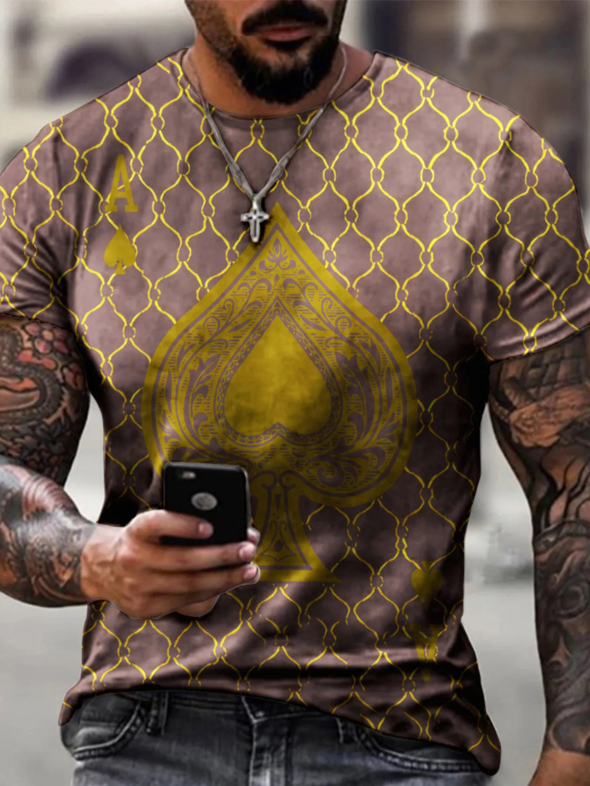 Men's Plus Size Ace of Spades T-Shirt – S–5XL