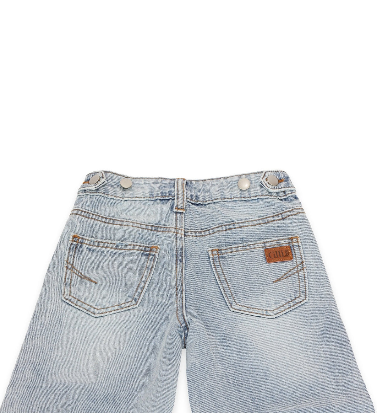Girls' Light-Wash Distressed Wide-Leg Jeans
