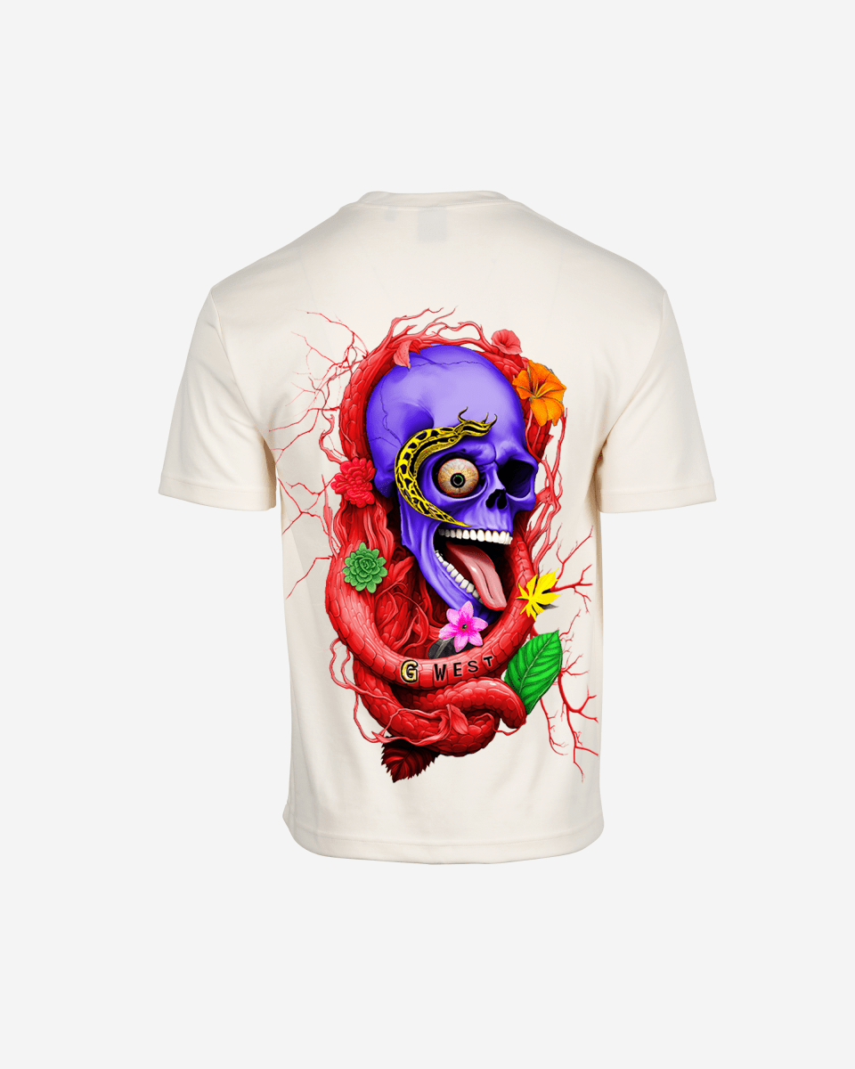 G West Men's Oversized Snake Skull T-Shirt