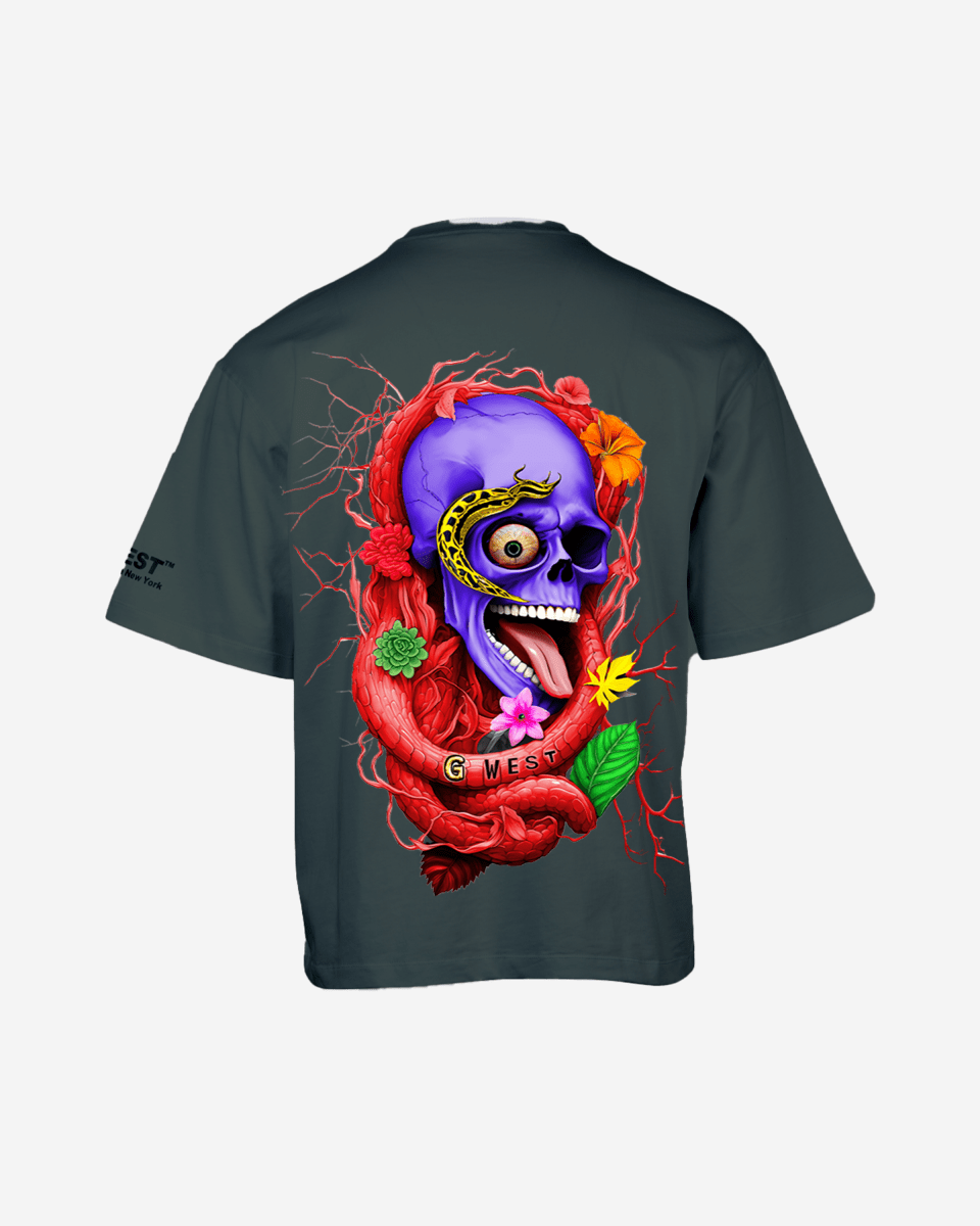 G West Men's Oversized Snake Skull T-Shirt