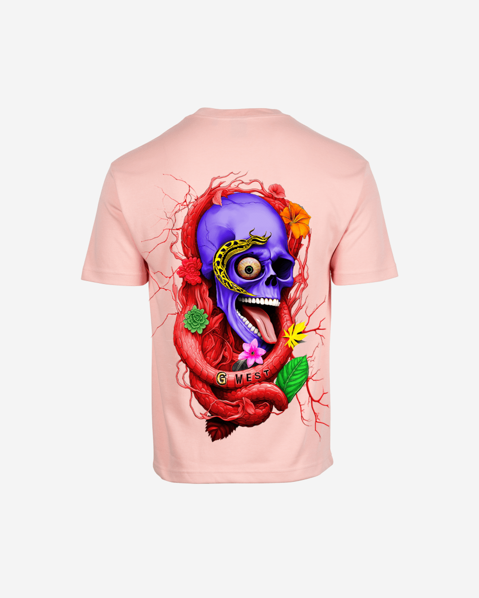 G West Men's Oversized Snake Skull T-Shirt