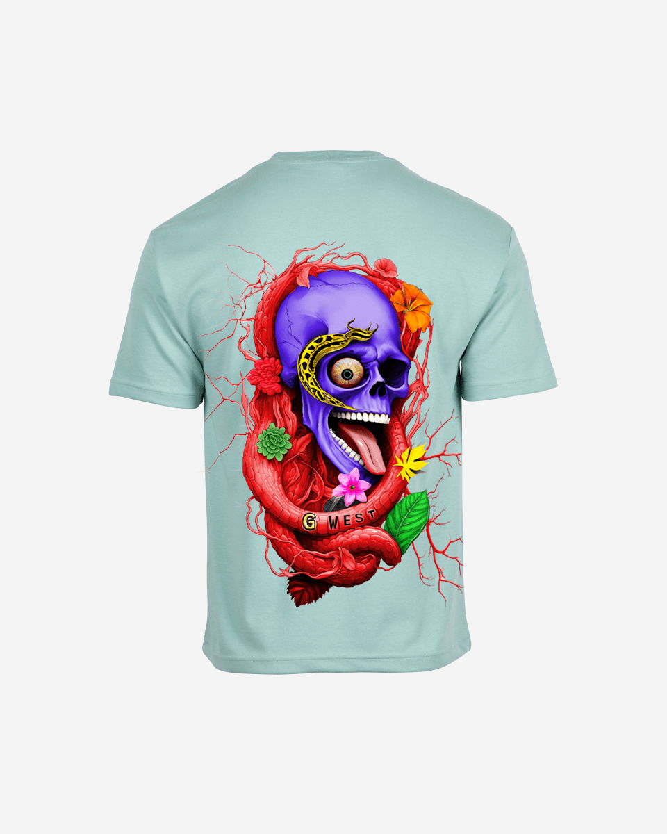 G West Men's Oversized Snake Skull T-Shirt