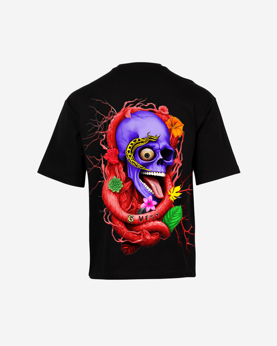 G West Men's Oversized Snake Skull T-Shirt