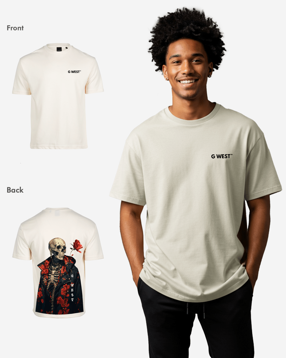 G West Oversized Skull & Rose T-Shirt