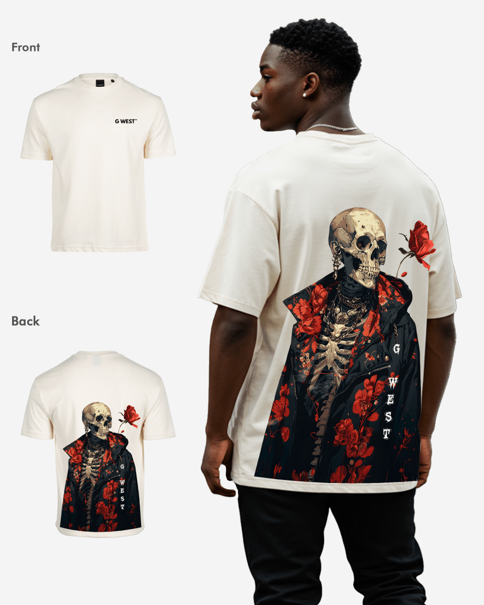 G West Oversized Skull & Rose T-Shirt